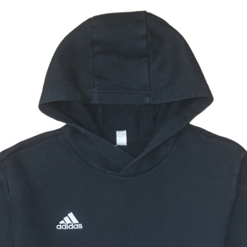 Additional view of Adidas boys’ black pullover hoodie, size 13-14, years cotton blend