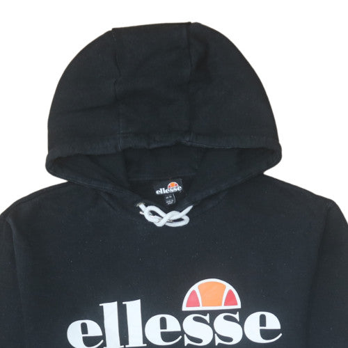 Additional view of Ellesse women’s black pullover hoodie uk 14 cotton blend logo sweatshirt