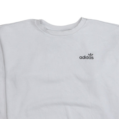 Additional view of Adidas women’s white crew neck pullover sweatshirt, size UK 8