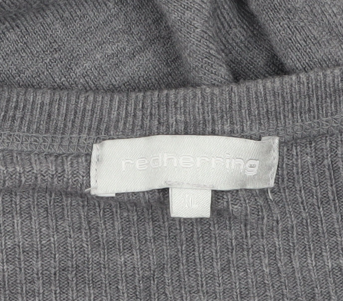 Additional view of Red Herring Men's Grey V-Neck Acrylic Jumper XL Regular Fit