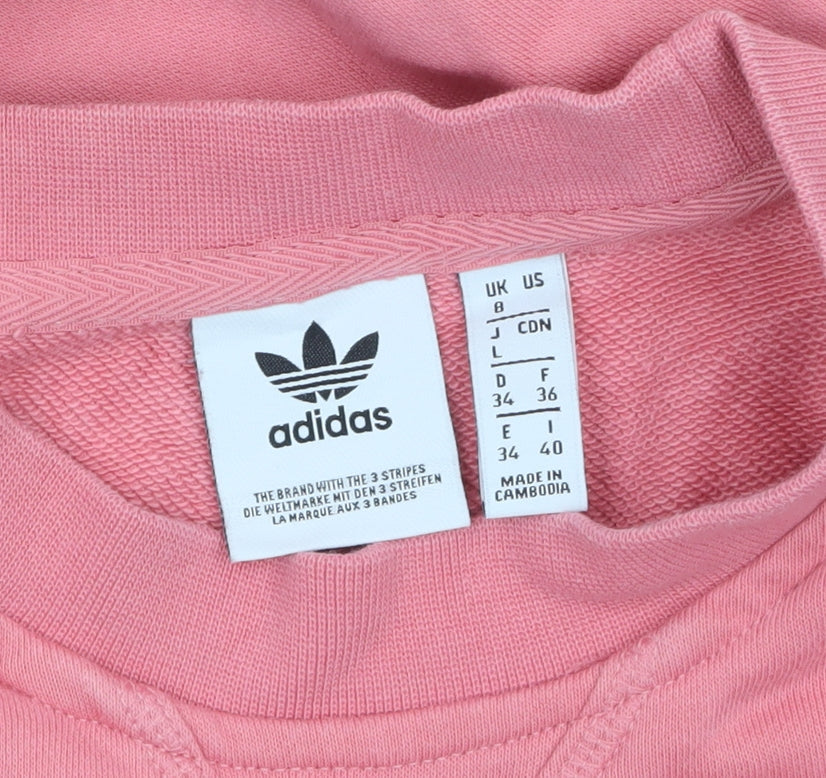 Additional view of Adidas Women Pink Crew Neck Pullover Sweatshirt, size 8, Cotton Blend