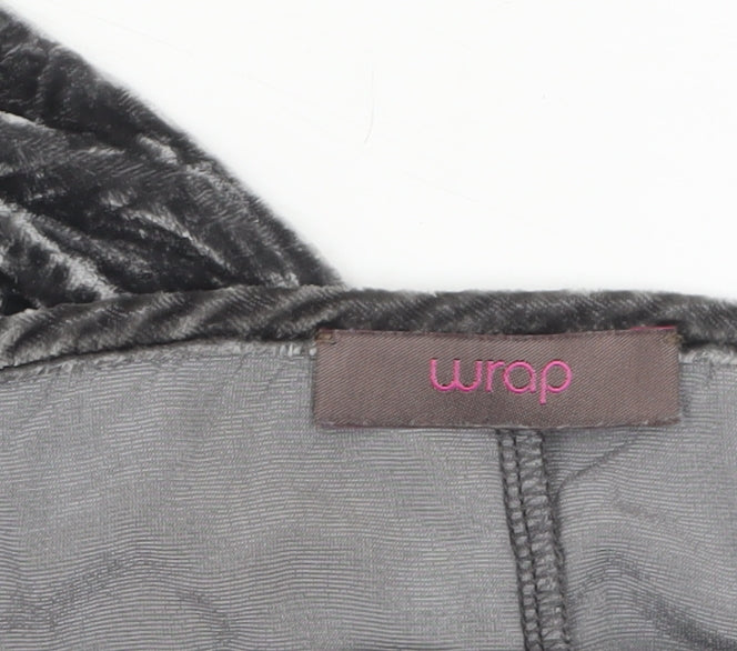 Additional view of Wrap girls’ black velvet tunic top uk 14 classic half sleeve party wear