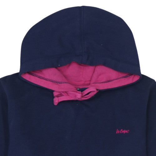 Additional view of Lee Cooper women’s navy pink pullover hoodie, size UK 14, cotton blend