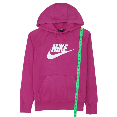 Nike Women's Pink Pullover Hoodie Small Logo Sweatshirt