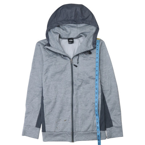 The North Face Mens Grey XS Full Zip Lightweight Hooded Fleece Jacket