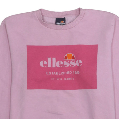 Additional view of Ellesse women’s pink crew neck pullover sweatshirt uk 12