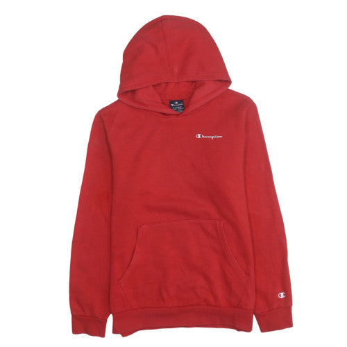 Additional front view of Champion boys’ red pullover hoodie 13-14 years fleece sweatshirt