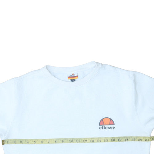 Ellesse Womens White UK 12 Cotton Blend Pullover Sweatshirt