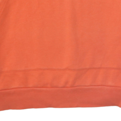 Adidas Mens Orange Pullover Hoodie M Sports Fleece Sweatshirt