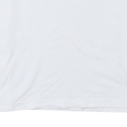Additional view of Adidas Men's White Small Logo Crew Neck Cotton T-Shirt