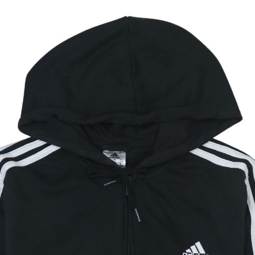 Adidas Womens Black Full Zip Hoodie L 16-18 Hooded Sweatshirt