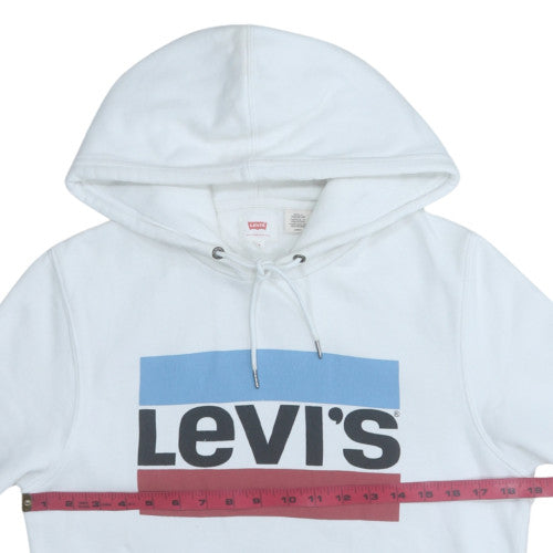 Levi's Men's White Pullover Hoodie Small Regular Fit Graphic Logo