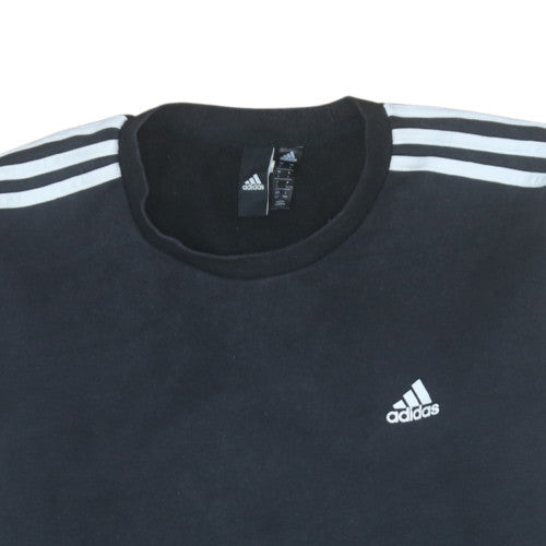 Additional view of adidas men’s black crew neck long sleeve pullover sweatshirt l