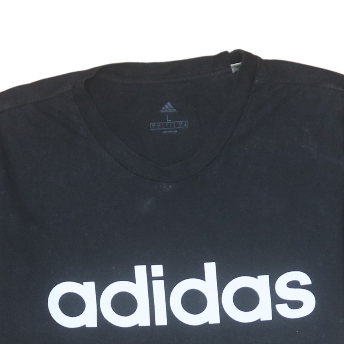 Additional view of adidas Men's Black Large Graphic Logo Short Sleeve T-Shirt