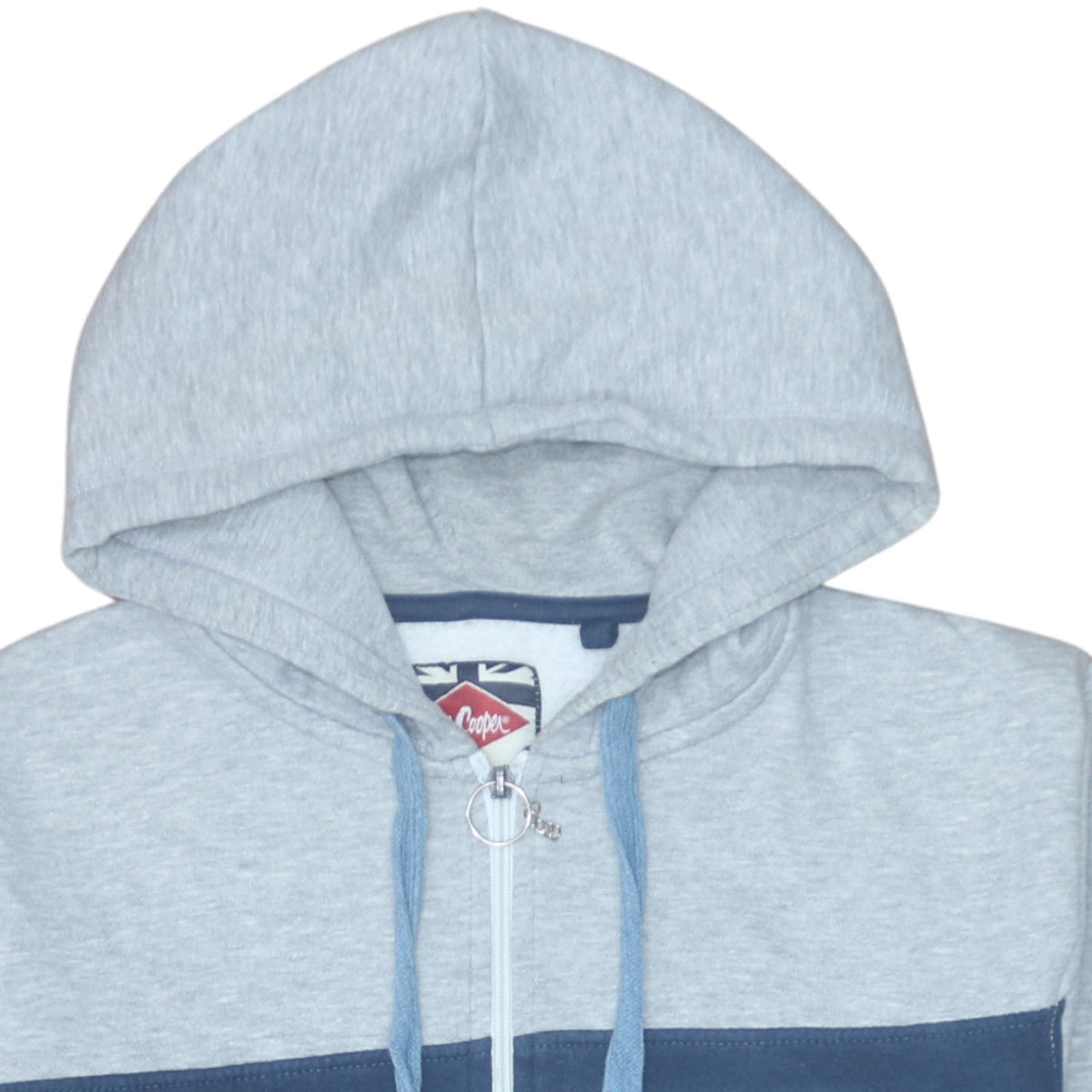 Additional view of Lee Cooper Men’s Blue Full Zip Colour Block Hoodie, size L