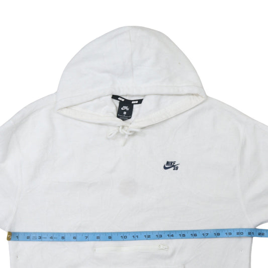 Nike SB Men's White Medium Pullover Hoodie with Zip Pocket
