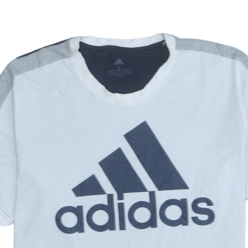 Additional view of Adidas Men Blue Colourblock Logo Regular Fit T-Shirt L