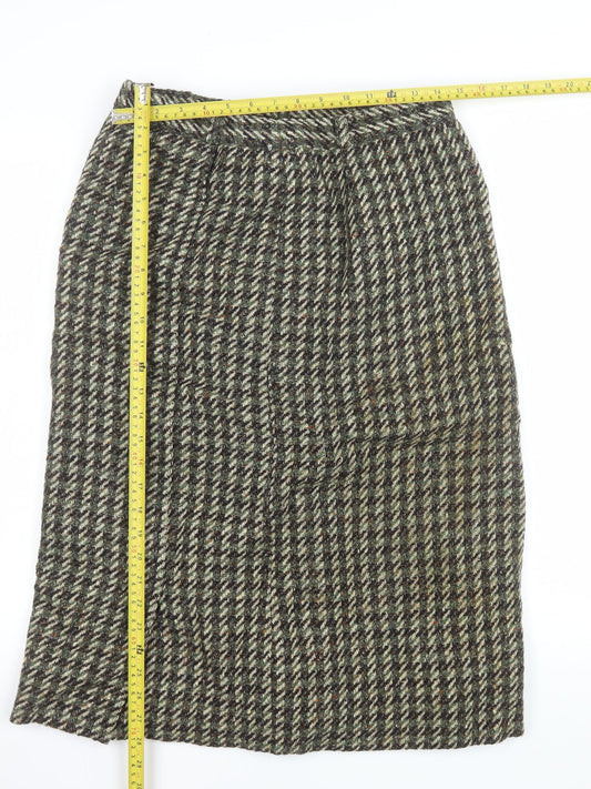 Jobis Women Grey Wool Tweed Midi Pencil Skirt Size 16