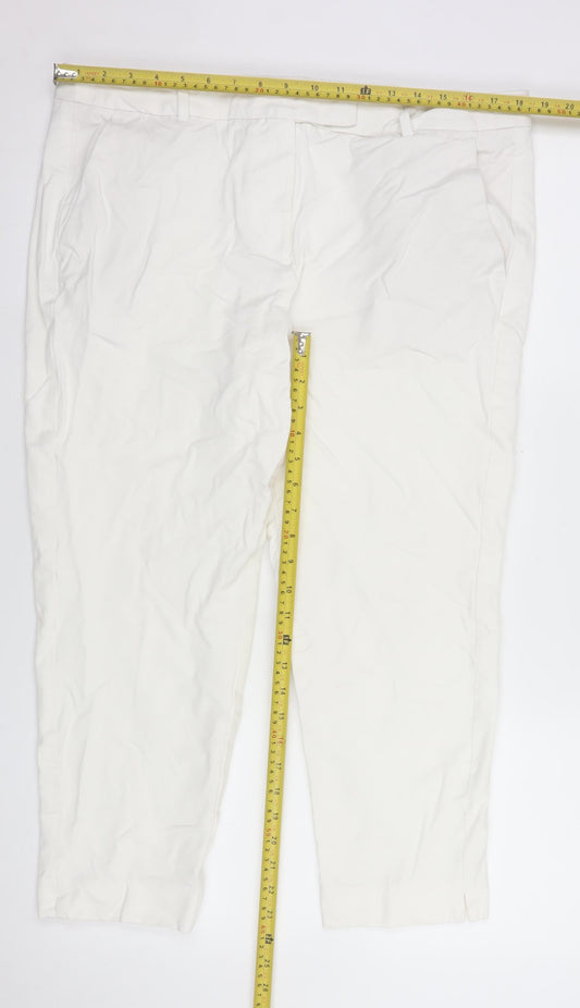 Marks and Spencer Women’s Ivory Chino Trousers Size 18 Regular