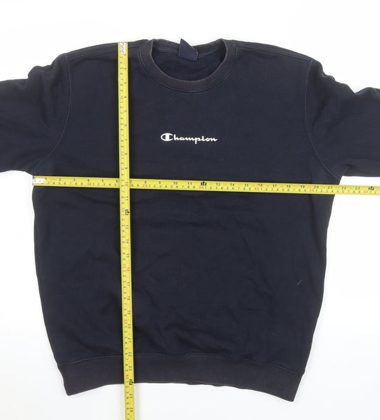 Champion Men's Black Pullover Sweatshirt Medium Crew Neck Fleece