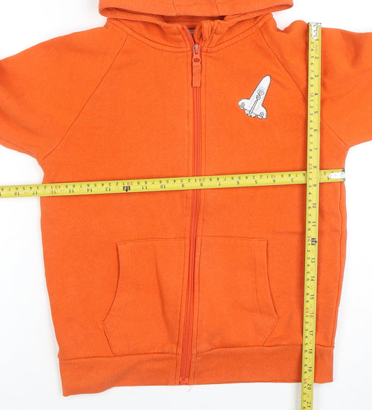 Mountain Warehouse Boys Orange Full Zip Hoodie - 11-12 Years Cotton Blend