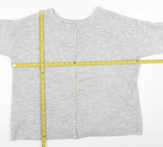 Joules Women's Grey Knit Long Sleeve Button Cardigan Size 18