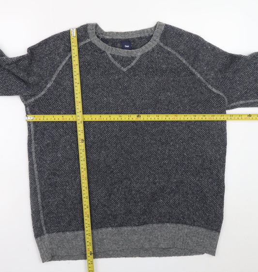 Gap Men’s Grey Wool Blend Crew Neck Pullover Jumper M