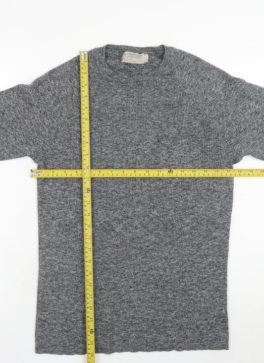 Maison Cinqcent Men's Grey Cotton Knit Pullover Jumper L