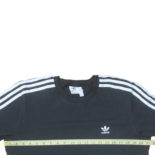 Adidas Women's Black 3-Stripes T-Shirt Dress Size 14 Cotton