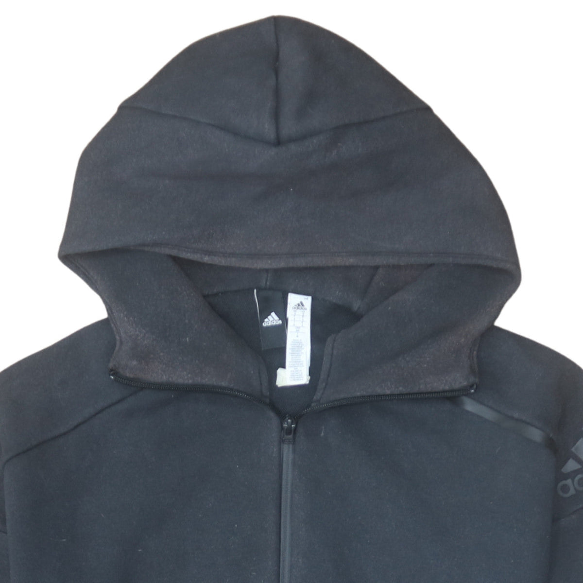Additional view of Adidas Men's Black Full Zip Hoodie, size S, Regular Fit Sportswear