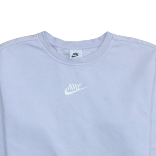 Additional view of Nike girls’ purple fleece pullover sweatshirt l 146-156cm crew neck