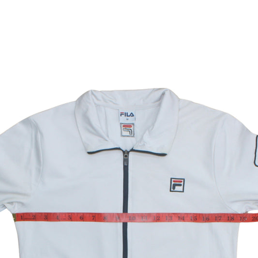 FILA Men's White Track Jacket M Full Zip Polyester Sportswear