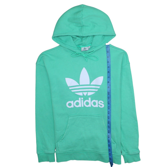 Adidas Womens Mint Green Pullover Hoodie XS Logo Print Cotton