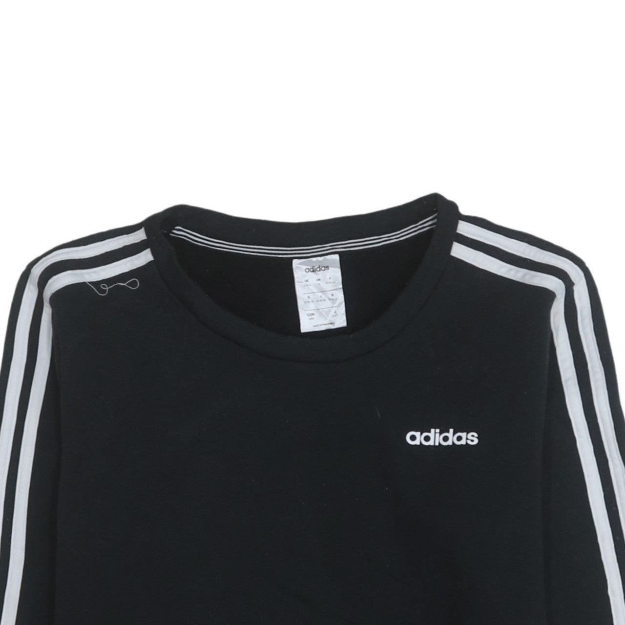 Adidas Women Black Crew Neck Long Sleeve Pullover Sweatshirt Size 12-14