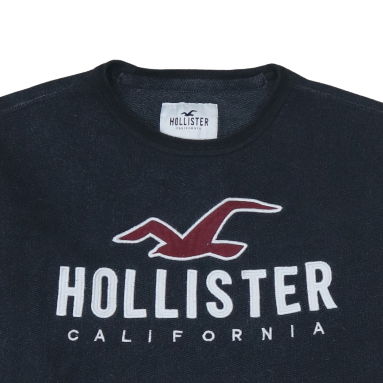 Hollister Men's Black Crew Neck Pullover Sweatshirt M