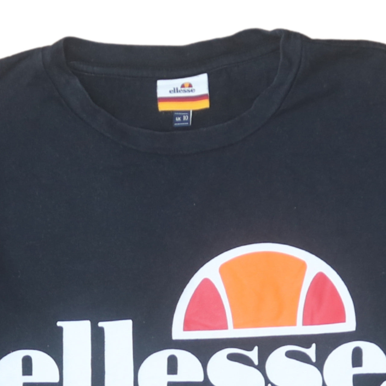 Ellesse Womens Black Colourblock Logo T-Shirt Size 10
