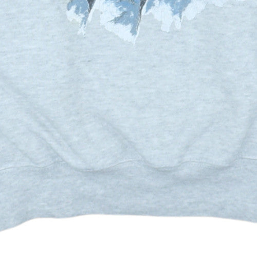 Fruit of the Loom Mens Grey Wolf Graphic Sweatshirt Size S Vintage
