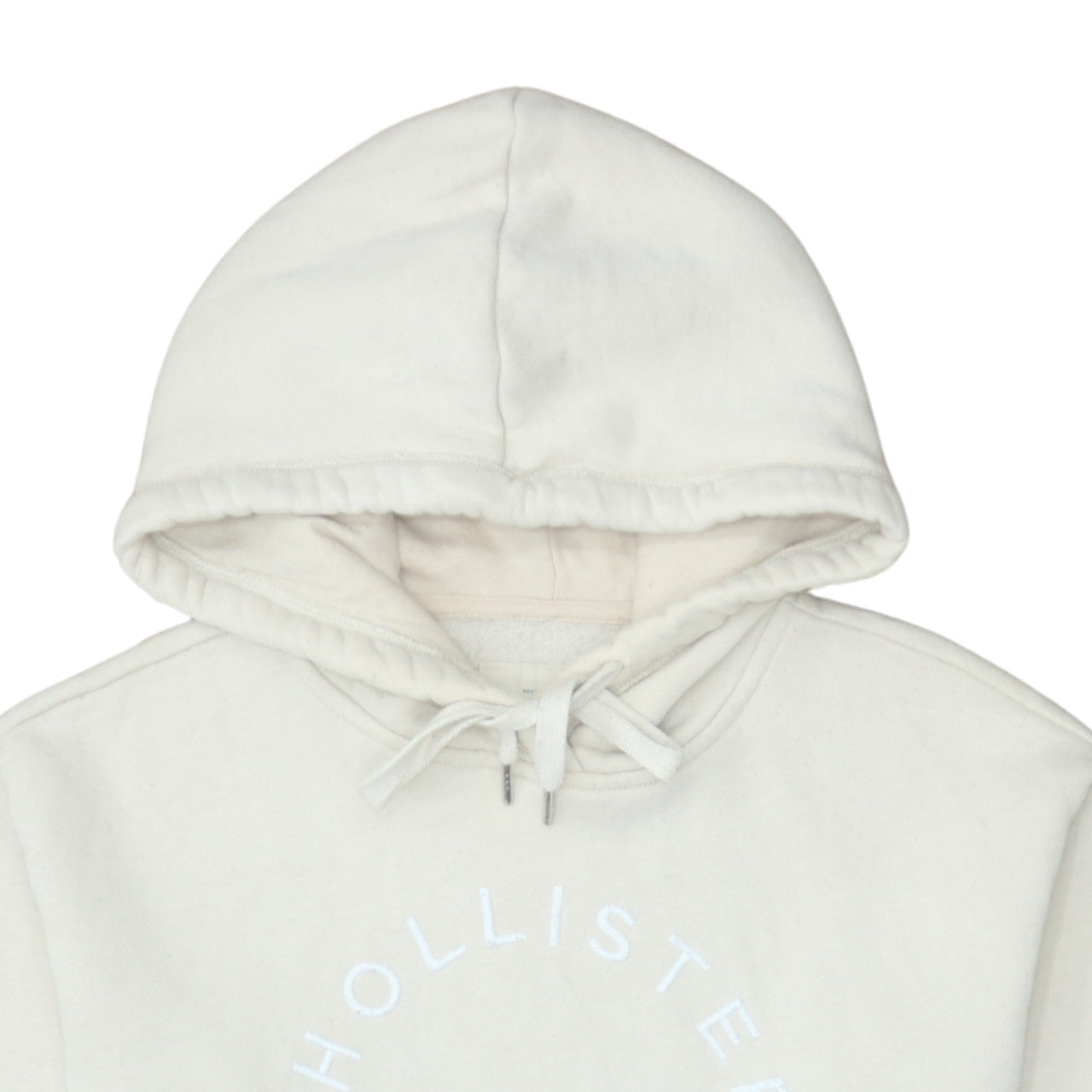 Hollister Women Beige Pullover Hoodie Small Cotton Blend Los Angeles Logo