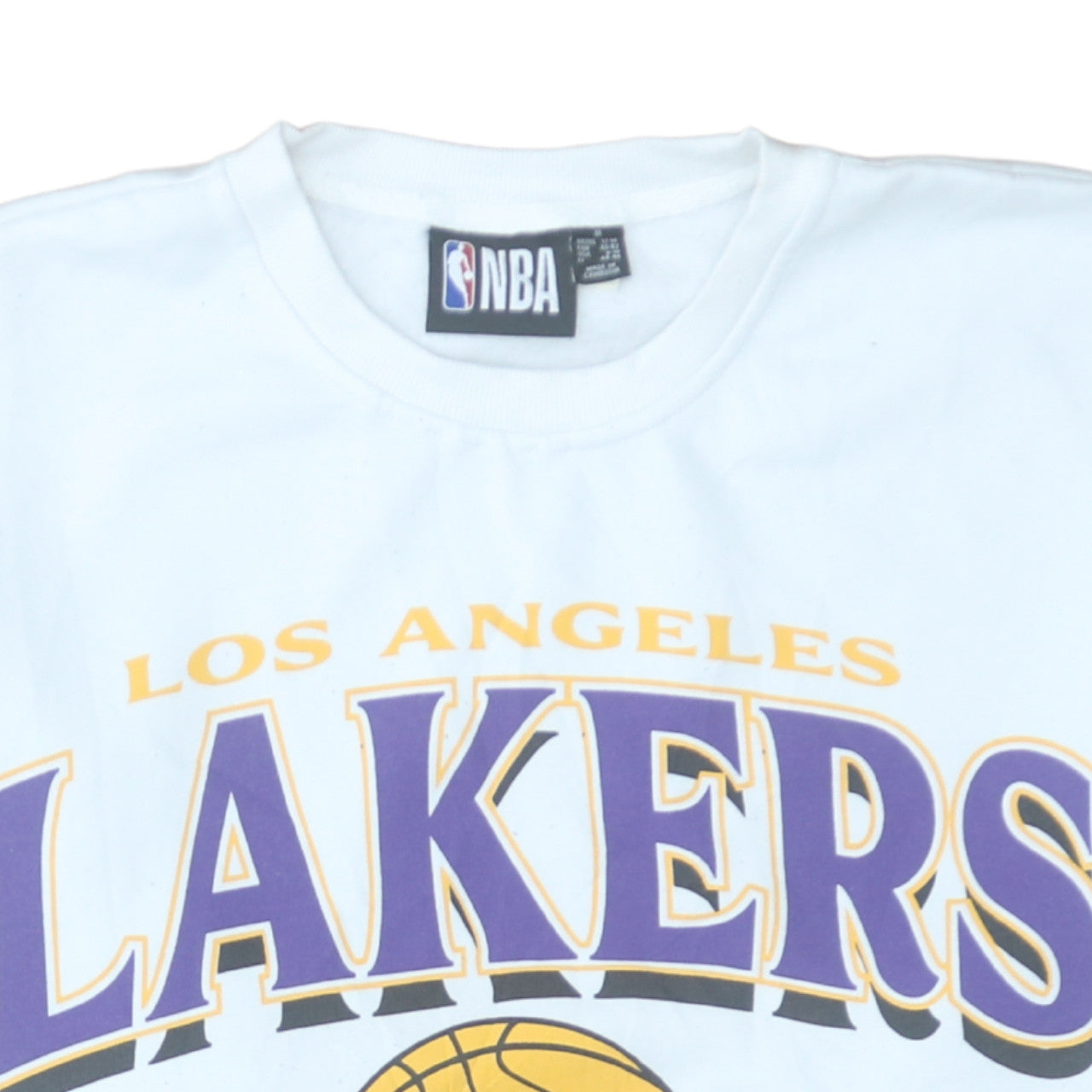 NBA Los Angeles Lakers White Cotton Sweatshirt Women M Graphic Print