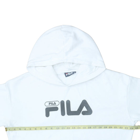 Fila Womens White Pink Stripe Cropped Hoodie XL Casual