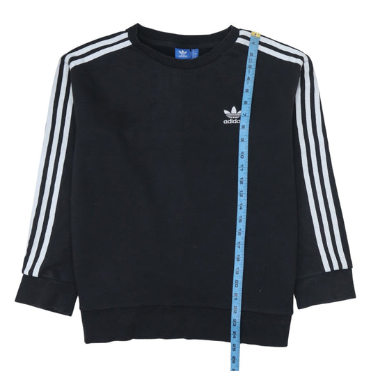 adidas Men's Black Crew Neck Sweatshirt L Logo Pullover