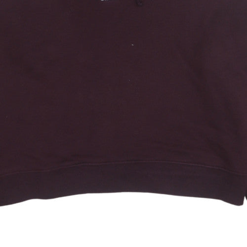 Additional view of Adidas women’s burgundy cropped hoodie, size UK 8, cotton blend