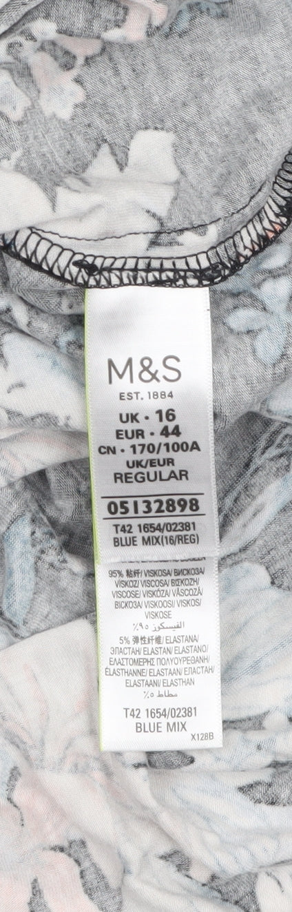 Marks and Spencer Women's Multicoloured Floral Slip Dress Size 16