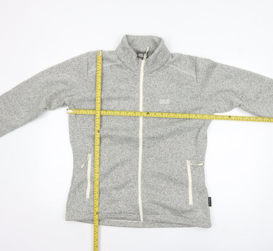 Jack Wolfskin Women Grey Fleece Full Zip Jacket Size 18