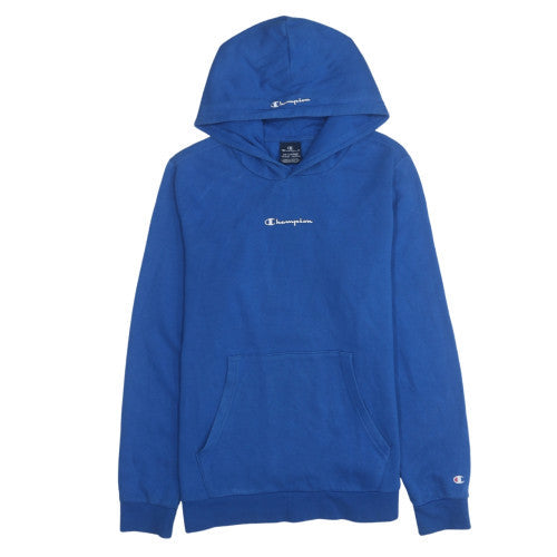 Additional front view of Champion boys’ blue pullover hoodie 15-16 years classic fleece sweatshirt