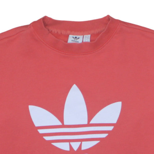 Additional view of Adidas Women's Pink Logo Crew Neck Pullover Sweatshirt, size 8