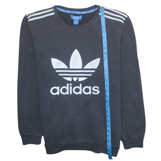 Adidas Mens Black XL Crew Neck Pullover Sweatshirt Logo Sportswear