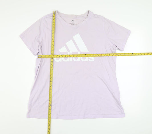 Adidas Women's Purple 2XL Basic Cotton Logo T-Shirt