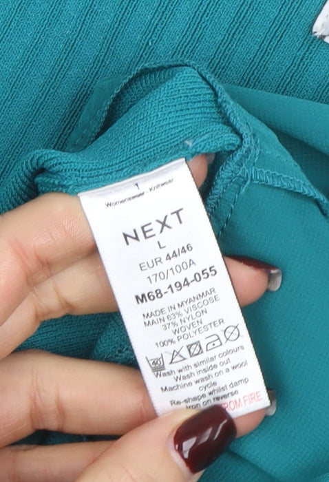 Next Women Green Sleeveless Knit Tank Top Size L