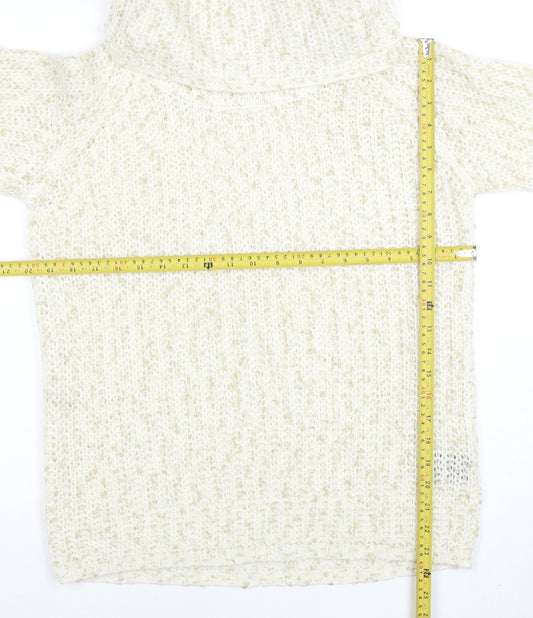 Anna Rose Women Ivory Chunky Roll Neck Knit Jumper Size M
